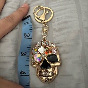 Jeweled Skull Key Chain